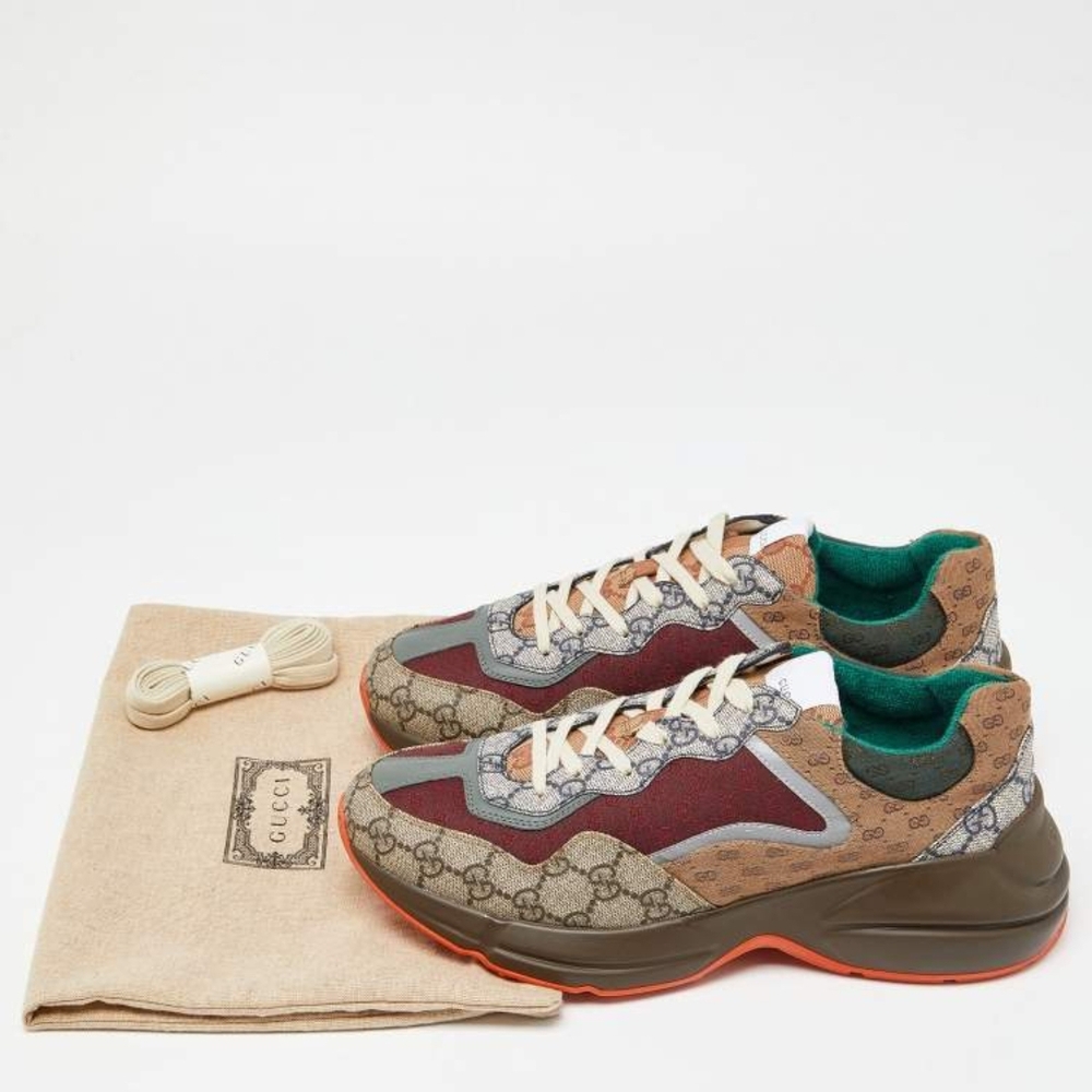 100% AUTHENTIC BNIB GUCCI GG RHYTON BRICK RED BEIGE BROWN UK 8.5 US 9